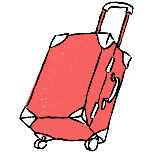 Pink luggage drawing