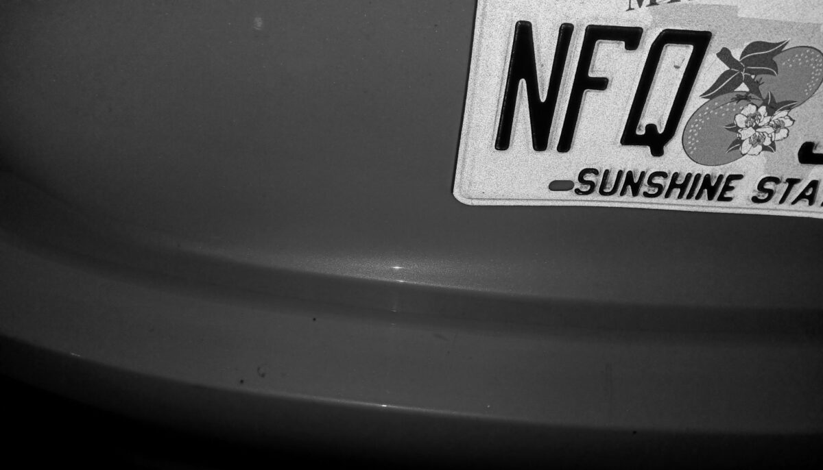 License plate from Atlanta Airport Thrifty Car Rental